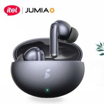 itel  BudsGo  13mm Deep Bass Earbuds  Glossy Design  ENC Clear Calls Buds Go – Aether Black
