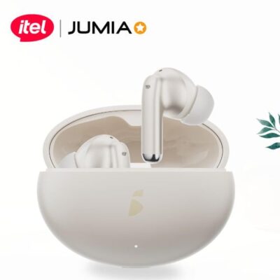 itel itel BudsGo  13mm Deep Bass Earbuds  Glossy Design  ENC Clear Calls Buds Go – Creamy White