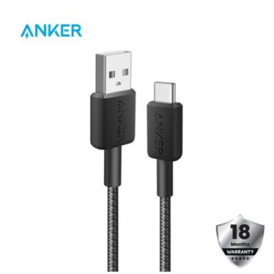Anker 322 USB-A to USB-C Cable (3ft Braided), Compact fast charging and connectivity for iPhone, Galaxy, Pixel, iPad, and accesories