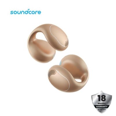 Soundcore C40i Open-Ear Earbuds, Clip-On Headphones, Flexible Joint Design, Button Controls, Lightweight Comfort, Stable Fit with Attachable Ear Grips, Expansive Drivers for Clear Sound