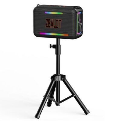 Zealot 120W Super Bass Bluetooth Speaker With 24000mAh Battery  S95 Black + Stand